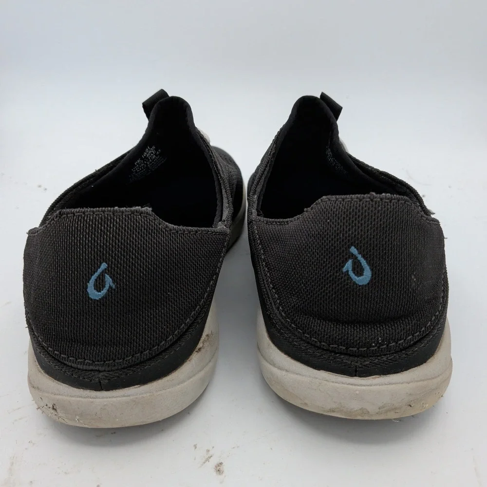OluKai Moku Pae Mens Black Cloud Mesh Boat Shoes Sneakers 10472-40QS Size 12